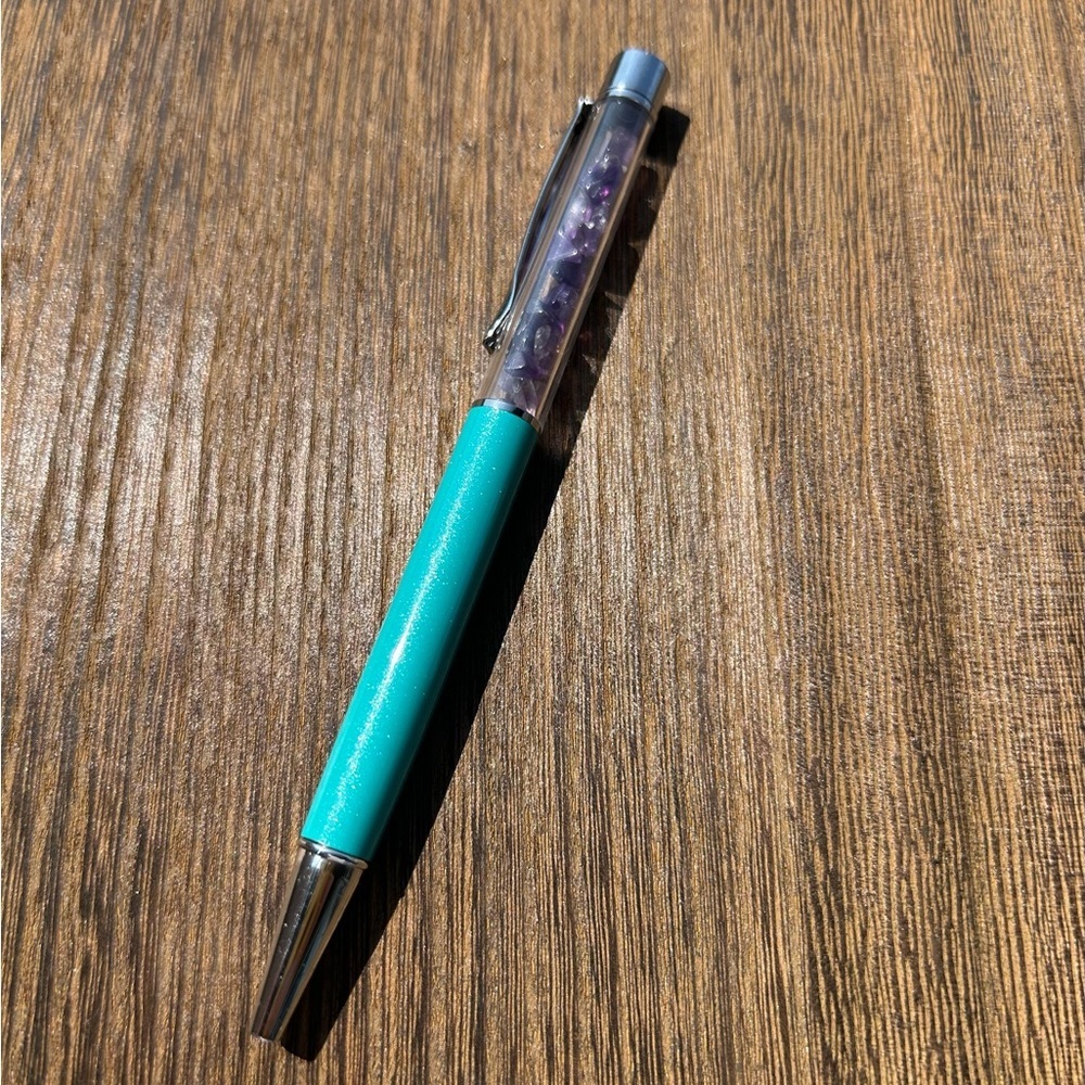 Teal Amethyst Pen
